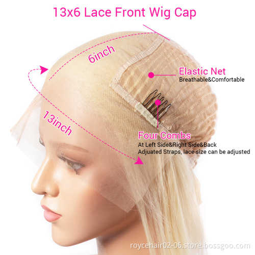 Raw Virgin Indian Hair Invisible Swiss Lace Wigs, 613 Blonde Body Wave HD Transparent 13x6 Lace Frontal Human Hair Wig